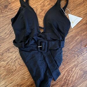 Black Belted Swimsuit